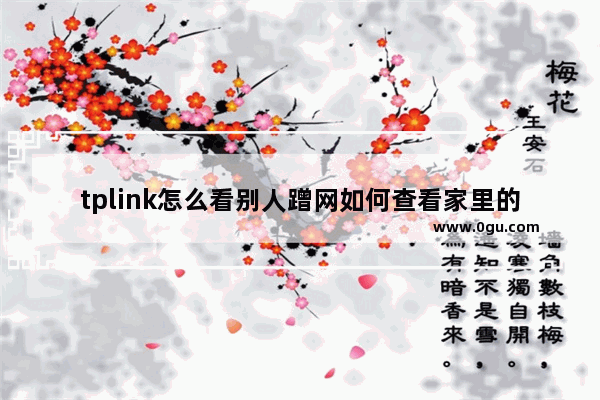 tplink怎么看别人蹭网如何查看家里的路由器是否被蹭网