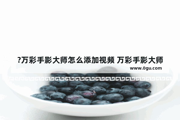 ?万彩手影大师怎么添加视频 万彩手影大师中添加视频的方法教程