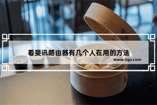 看斐讯路由器有几个人在用的方法