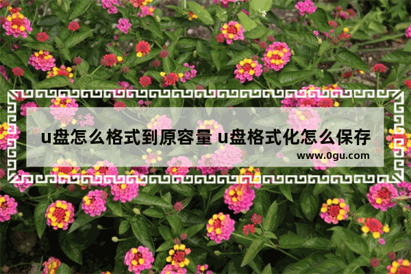 u盘怎么格式到原容量 u盘格式化怎么保存里面数据