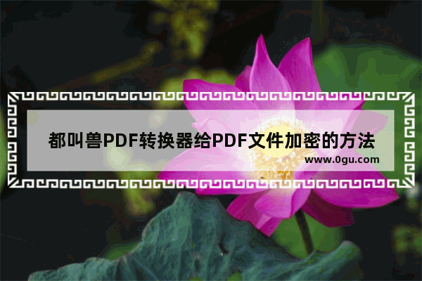 都叫兽PDF转换器给PDF文件加密的方法 都叫兽PDF转换器怎么给PDF文件加密