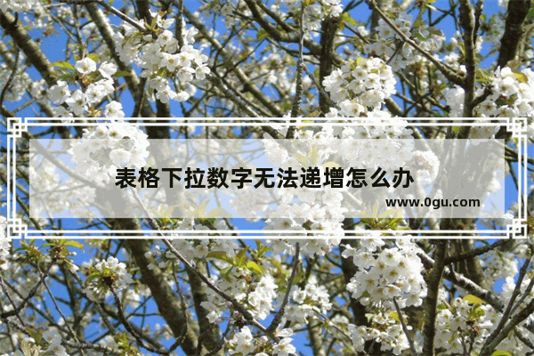 表格下拉数字无法递增怎么办 
