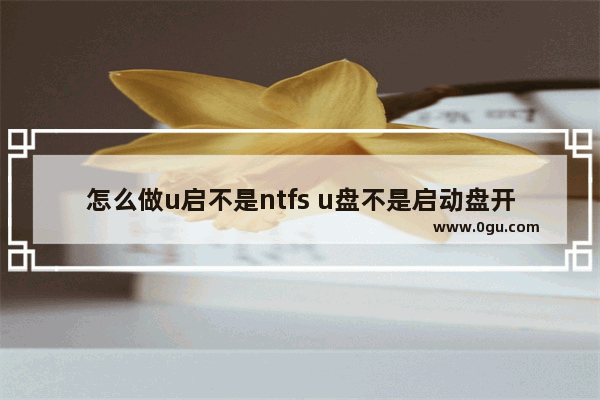 怎么做u启不是ntfs u盘不是启动盘开机能进去吗