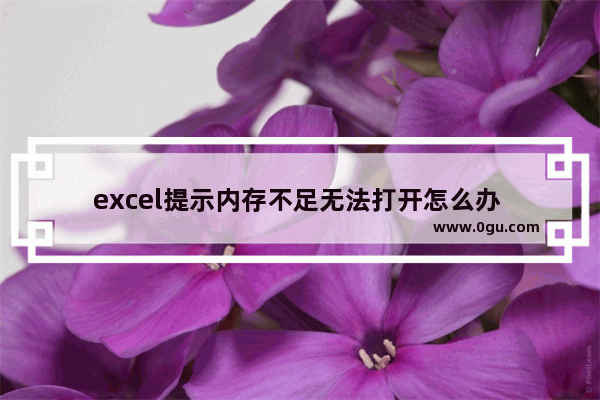 excel提示内存不足无法打开怎么办 