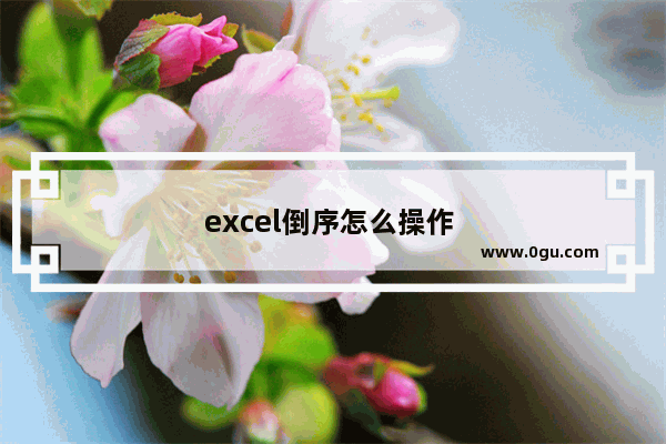 excel倒序怎么操作 