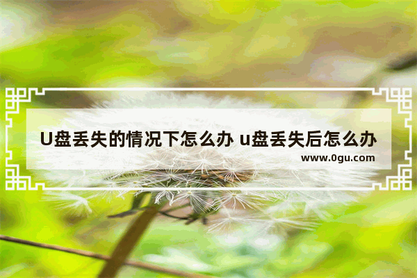 U盘丢失的情况下怎么办 u盘丢失后怎么办