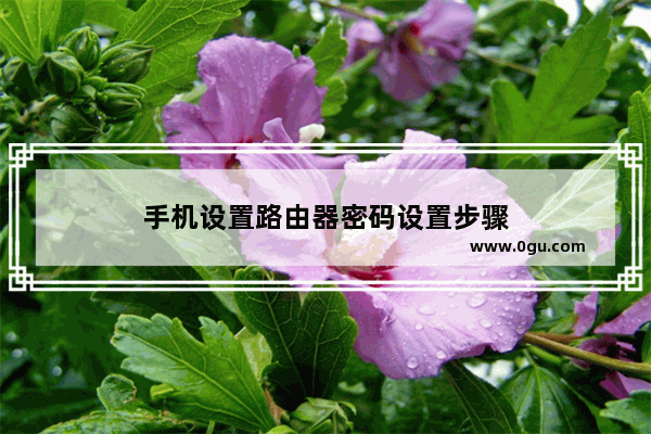手机设置路由器密码设置步骤
