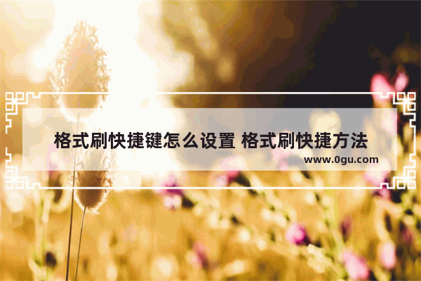 格式刷快捷键怎么设置 格式刷快捷方法