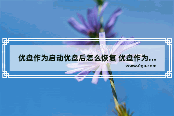 优盘作为启动优盘后怎么恢复 优盘作为启动优盘后怎么恢复文件