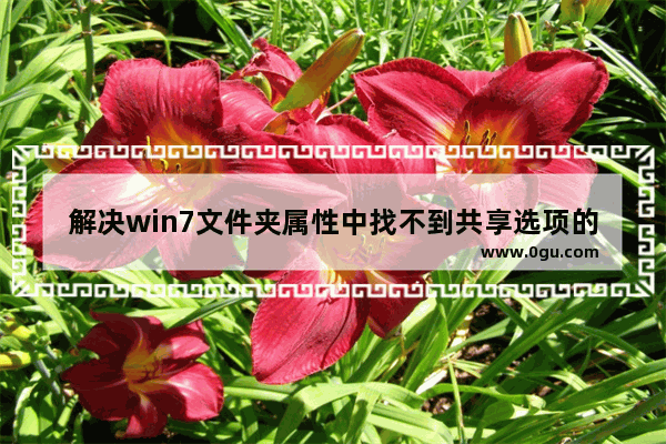 解决win7文件夹属性中找不到共享选项的有效方法