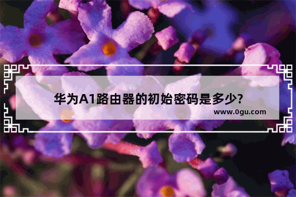 华为A1路由器的初始密码是多少?