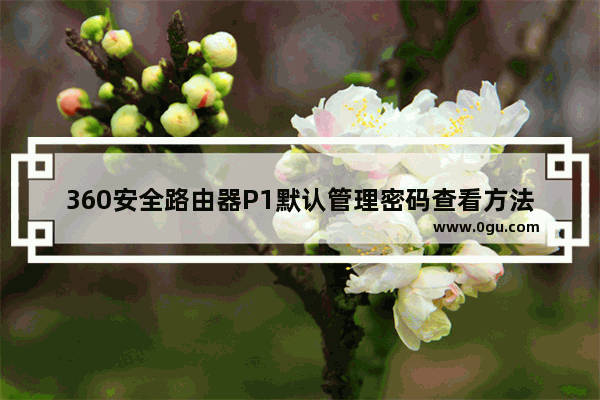 360安全路由器P1默认管理密码查看方法