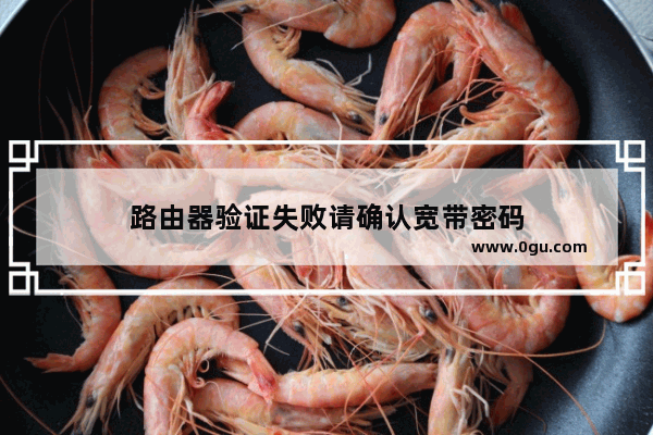 路由器验证失败请确认宽带密码