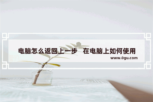 电脑怎么返回上一步   在电脑上如何使用返回上一步的快捷键