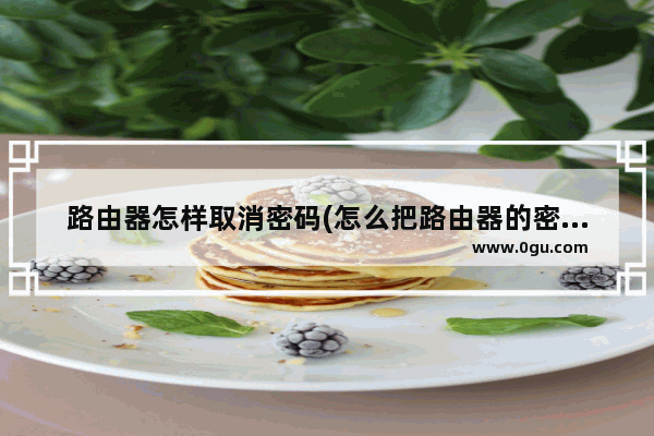 路由器怎样取消密码(怎么把路由器的密码取消)