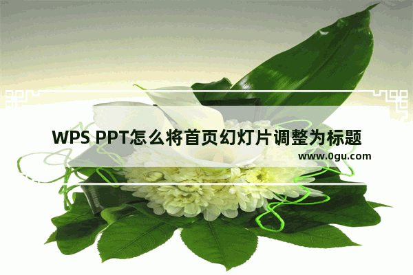 WPS PPT怎么将首页幻灯片调整为标题幻灯片版式 WPS PPT将首页幻灯片调整为标题幻灯片版式方法