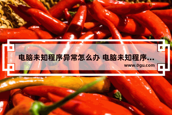 电脑未知程序异常怎么办 电脑未知程序异常怎么办恢复