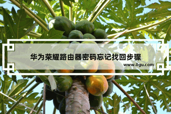 华为荣耀路由器密码忘记找回步骤