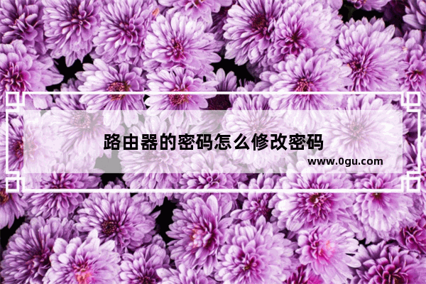 路由器的密码怎么修改密码