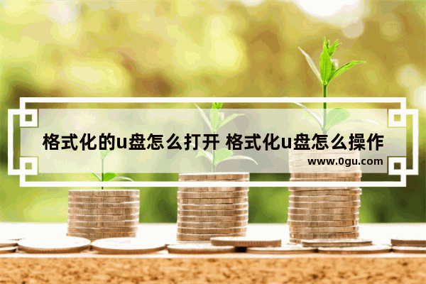 格式化的u盘怎么打开 格式化u盘怎么操作步骤