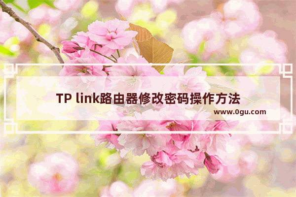 TP link路由器修改密码操作方法