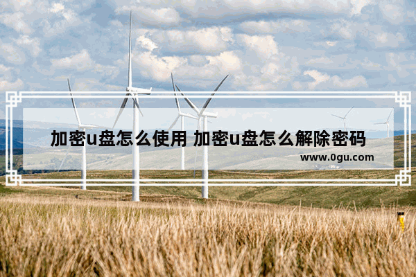 加密u盘怎么使用 加密u盘怎么解除密码