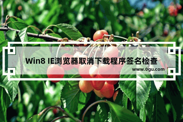 Win8 IE浏览器取消下载程序签名检查的方法