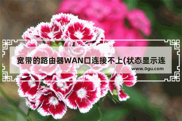 宽带的路由器WAN口连接不上(状态显示连接中)怎么办