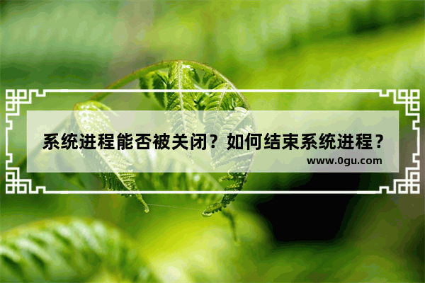 系统进程能否被关闭？如何结束系统进程？