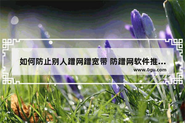 如何防止别人蹭网蹭宽带 防蹭网软件推荐【详细介绍】