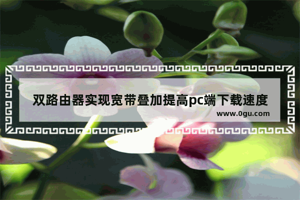 双路由器实现宽带叠加提高pc端下载速度