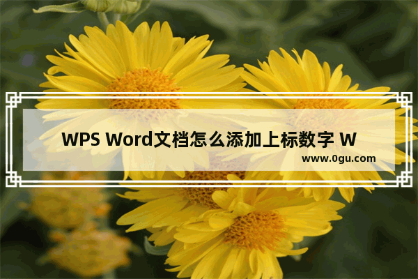 WPS Word文档怎么添加上标数字 WPS Word文档添加上标数字的方法