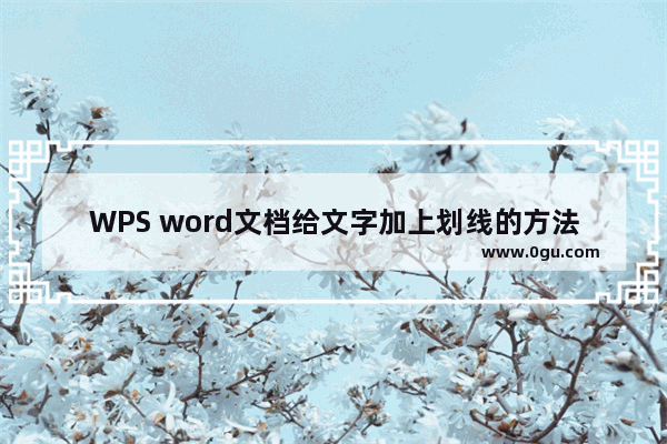 WPS word文档给文字加上划线的方法 WPS word文档怎么给文字加上划线