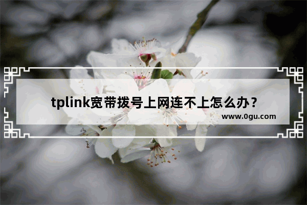 tplink宽带拨号上网连不上怎么办？