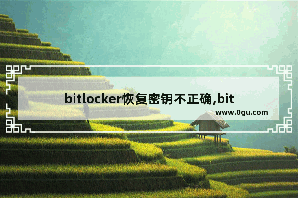 bitlocker恢复密钥不正确,bitlocker恢复密钥打不开怎么回事