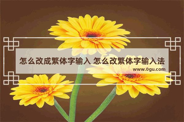 怎么改成繁体字输入 怎么改繁体字输入法