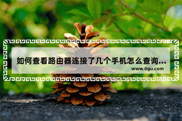 如何查看路由器连接了几个手机怎么查询家中路由器连接过的手机号码