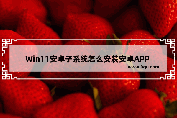 Win11安卓子系统怎么安装安卓APP Win11 WSA安装安卓APK教程