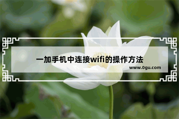 一加手机中连接wifi的操作方法