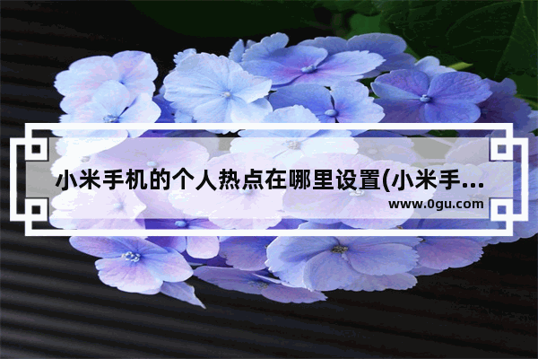 小米手机的个人热点在哪里设置(小米手机如何开启个人热点)