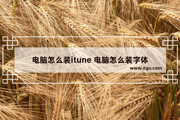 电脑怎么装itune 电脑怎么装字体