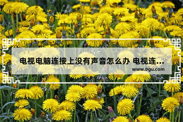 电视电脑连接上没有声音怎么办 电视连电脑为什么没有声音怎么办