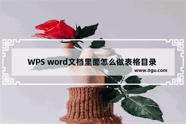 WPS word文档里面怎么做表格目录 WPS word文档里面做表格目录方法