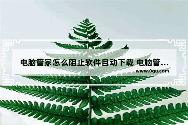 电脑管家怎么阻止软件自动下载 电脑管家阻止软件自动下载的方法