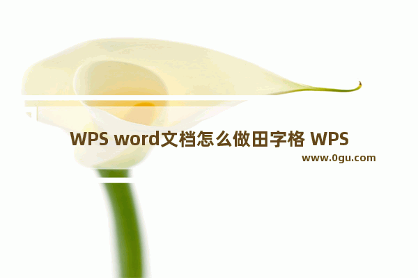 WPS word文档怎么做田字格 WPS word文档做田字格方法