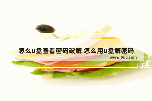 怎么u盘查看密码破解 怎么用u盘解密码