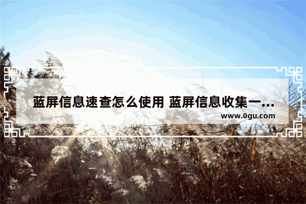 蓝屏信息速查怎么使用 蓝屏信息收集一直卡0