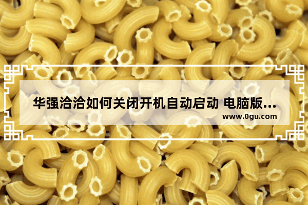 华强洽洽如何关闭开机自动启动 电脑版华强洽洽关闭开机自动启动的方法