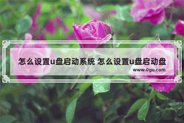 怎么设置u盘启动系统 怎么设置u盘启动盘