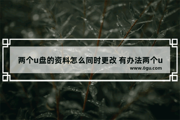 两个u盘的资料怎么同时更改 有办法两个u盘同步文件吗
